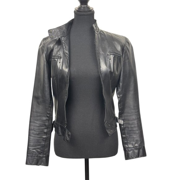 Rachelle Custom NYC Moto-Style Leather Jacket | Size 8 (Fits Like XS) - Picture 1 of 6
